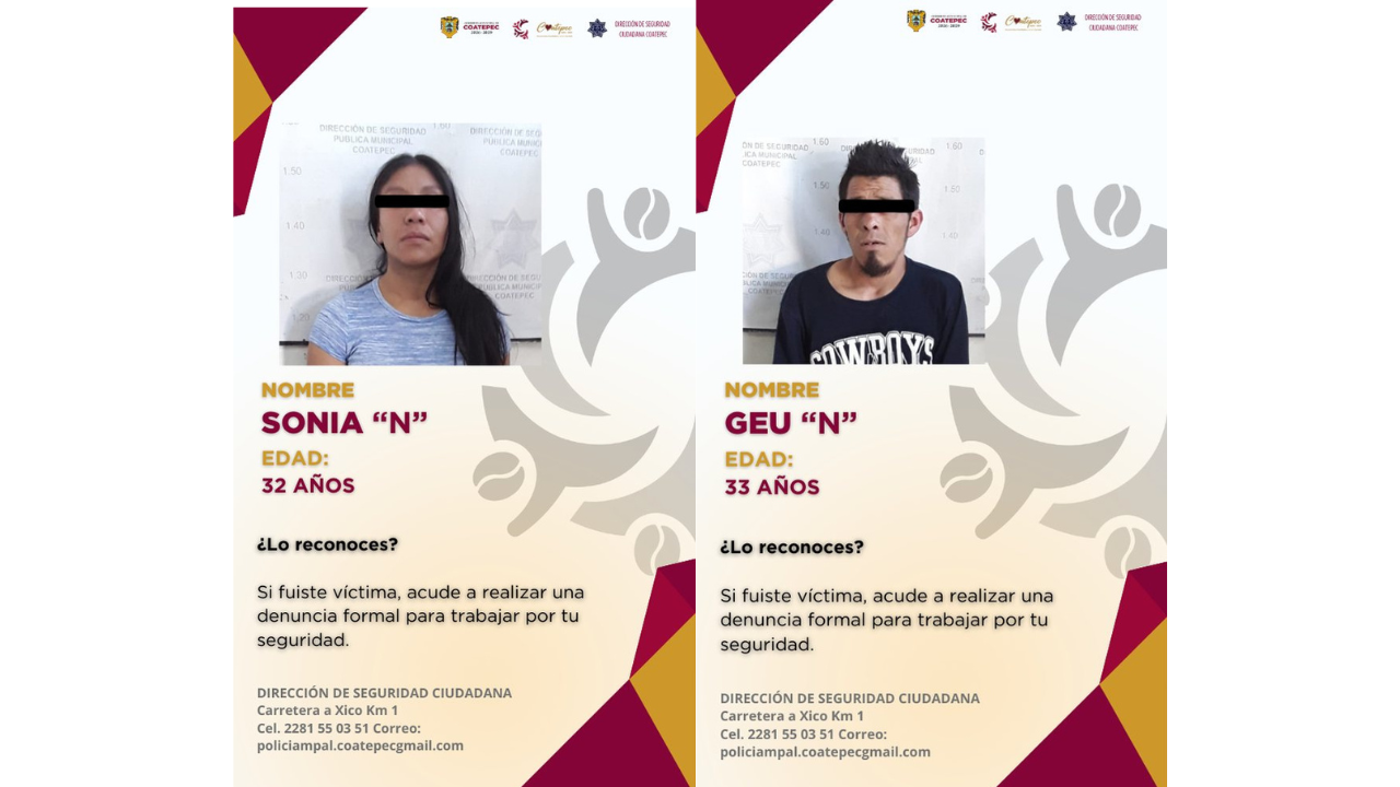 ¡Cayeron! Detienen a Geu “N” y Sonia “N” por robo de vehículos; operaban en diversas calles